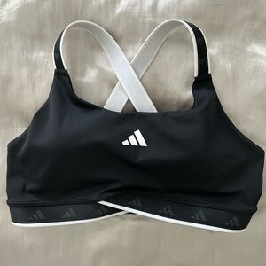 adidas Black and White Crossback Sports Bra